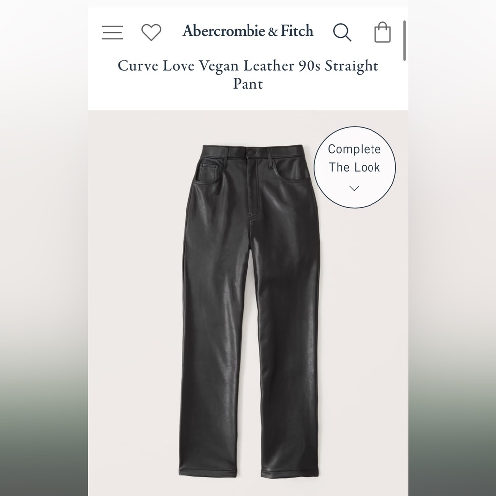 Abercrombie Curve Love leather pants cropped